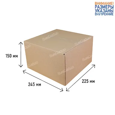 Картонная коробка 245х225х150 мм, Т-22 бурый