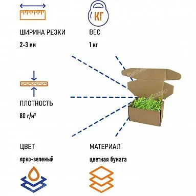Бумажный наполнитель "Ярко-зеленый", 1 кг