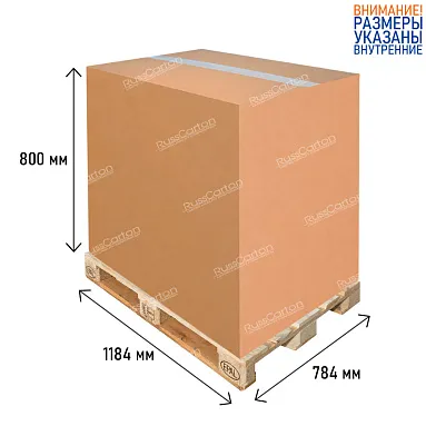 Паллетный короб 1184х784х800 мм, П-32 бурый