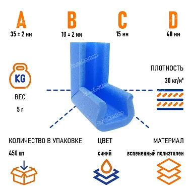 Защитный уголок U, 25х35 мм