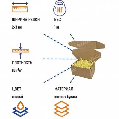 Бумажный наполнитель "Желтый", 1 кг