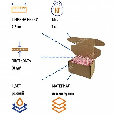 Бумажный наполнитель "Розовый фламинго", 1 кг