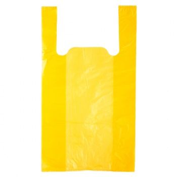 Пакет майка п/э желтый, 25+12х45 см, 10 мкм, 100 шт./упак.