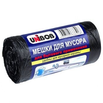 Мешки для мусора Unibob® 60л, черные, ПНД, 30 шт/рул