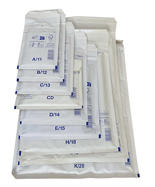 Белый крафт пакет с прослойкой, 32х45 см, I-19