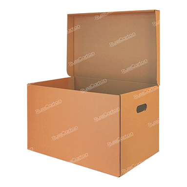 Картонная коробка архивная А3, 480х325х295 мм, Т-23 бурый