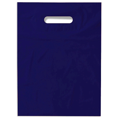 Пакет ПВД с вырубной ручкой «Синий», 30х40+3 см,  60 мкм, 50 шт/уп