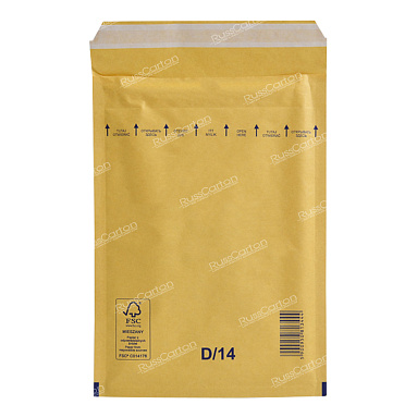 Бурый крафт пакет с прослойкой, 20х27.5 см, D/14-G