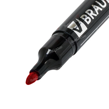 Маркер перманентный BRAUBERG "Contract", КРАСНЫЙ, 3 мм. У