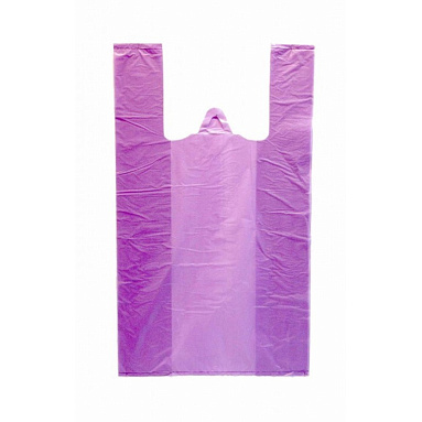 Пакет майка п/э фиолетовый, 28+14х50 см, 9 мкм, 100 шт./упак.