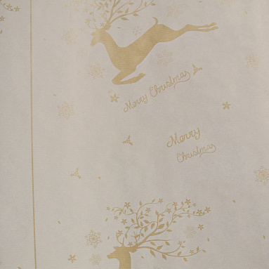 Бумага крафт "Олени", белый, 0.7х10 м