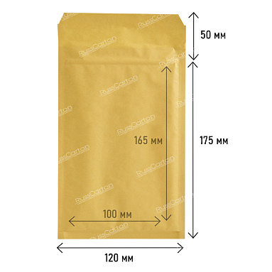 Бурый крафт пакет с прослойкой, 12х17.5 см, А/11-G