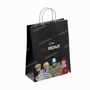 Крафт пакет с кручеными  ручками «От друзей», 35х26х15 см