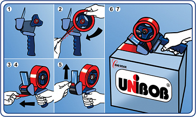 Диспенсер для клейкой ленты Unibob®, ширина 75 мм