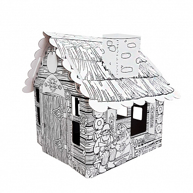Картонный домик-раскраска "Домик в деревне"