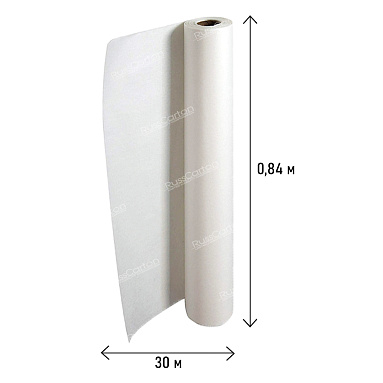 Бумага крафт белая, рулон 0.84 х 30 м
