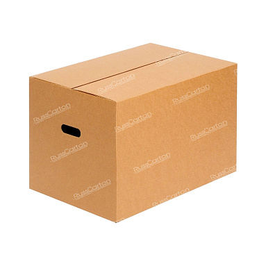 Картонная коробка №2/1 с ручками, 630х320х340 мм, Т-24 бурый
