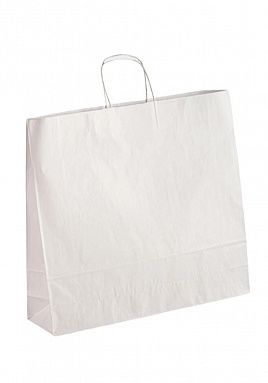 Бумажный пакет белый с кручеными ручками, 35х45х15 см