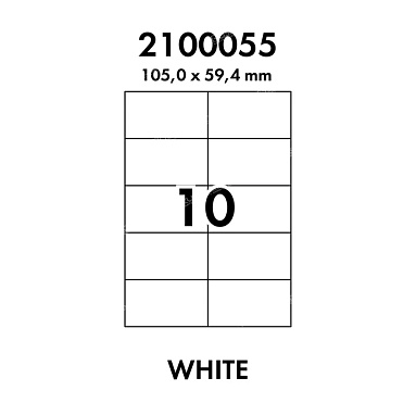 Самоклеящаяся бумага LOMOND белая, А4, 50л, 10 этикеток, 105х59.4 мм
