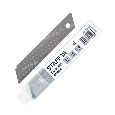 Лезвия для ножей STAFF, 18 мм, 10 шт./уп.