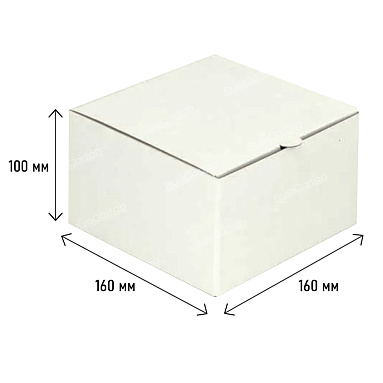 Коробка для капкейков, без вставки, белая, 160х160х100 мм