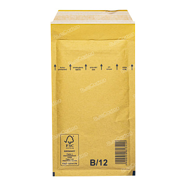 Бурый крафт пакет с прослойкой, 14х22.5 см, В/12-G