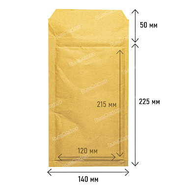 Бурый крафт пакет с прослойкой, 14х22.5 см, В/12-G