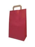 Крафт пакет с плоскими ручками «Красный», 37х24х10 см