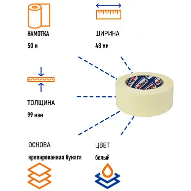 Клейкая лента малярная Unibob® 48 мм х 50 м